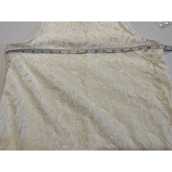 Tommy Hilfiger Womens Crochet Lace Shift Dress TD7L1XF1 Back Keyhole White SZ 6 - Picture 4 of 7